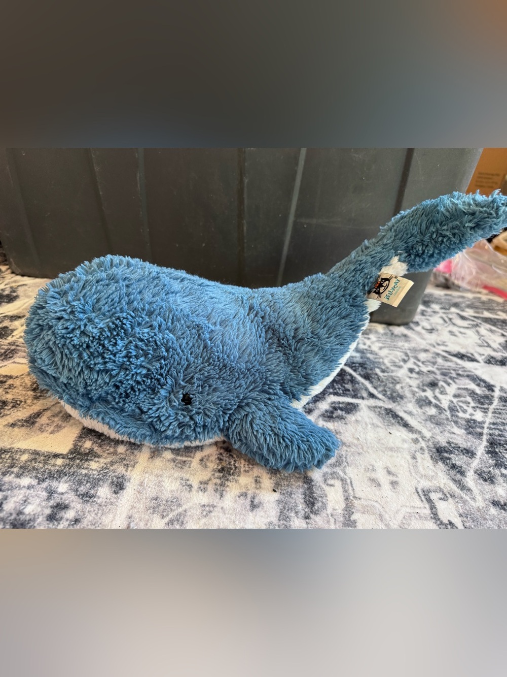 Jellycat Plush Whale in Teal and Cream